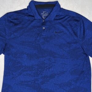Nike Men's Large Dri-Fit Standard Fit Vapor Jacquard Polo Blue BV0478-492
